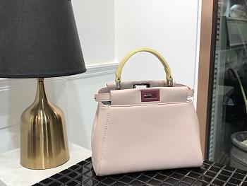 Fendi Mini Peekaboo Iconic Crossbody Bag With Yellow Strap 8BN24 Size 23cm