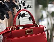 Fendi Mini Peekaboo Iconic Crossbody Bag In Red 8BN24 Size 23cm - 2