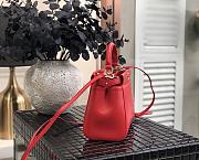Fendi Mini Peekaboo Iconic Crossbody Bag In Red 8BN24 Size 23cm - 4
