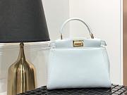 Fendi Mini Peekaboo Iconic Crossbody Bag In White 8BN24 Size 23cm - 4