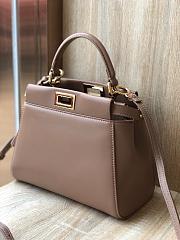 Fendi Mini Peekaboo Iconic Crossbody Bag In Brown 8BN24 Size 23cm - 6