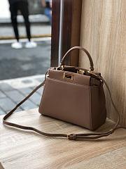 Fendi Mini Peekaboo Iconic Crossbody Bag In Brown 8BN24 Size 23cm - 2