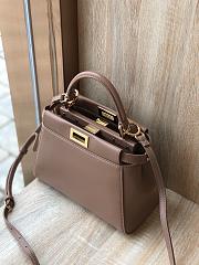 Fendi Mini Peekaboo Iconic Crossbody Bag In Brown 8BN24 Size 23cm - 4