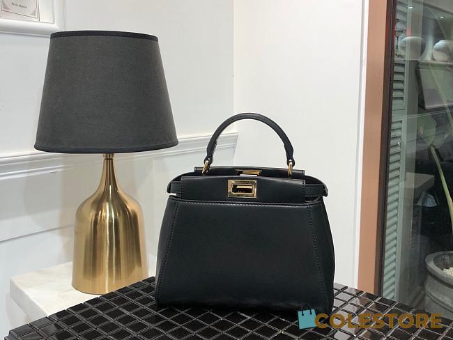 Fendi Mini Peekaboo Iconic Crossbody Bag In Black 8BN24 Size 23cm - 1