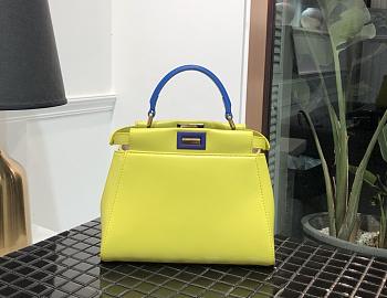 Fendi Mini Peekaboo Iconic Crossbody Bag In Yellow 8BN24 Size 23cm