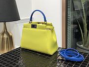 Fendi Mini Peekaboo Iconic Crossbody Bag In Yellow 8BN24 Size 23cm - 3
