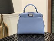 Fendi Mini Peekaboo Iconic Crossbody Bag In Blue 8BN24 Size 23cm - 1