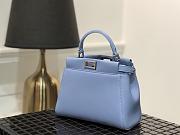 Fendi Mini Peekaboo Iconic Crossbody Bag In Blue 8BN24 Size 23cm - 6