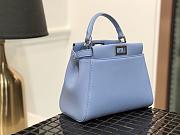 Fendi Mini Peekaboo Iconic Crossbody Bag In Blue 8BN24 Size 23cm - 5