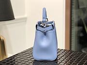 Fendi Mini Peekaboo Iconic Crossbody Bag In Blue 8BN24 Size 23cm - 3