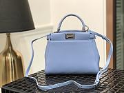 Fendi Mini Peekaboo Iconic Crossbody Bag In Blue 8BN24 Size 23cm - 2