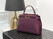 Fendi Mini Peekaboo Iconic Crossbody Bag In Wine 8BN24 Size 23cm - 3