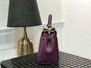 Fendi Mini Peekaboo Iconic Crossbody Bag In Wine 8BN24 Size 23cm - 4
