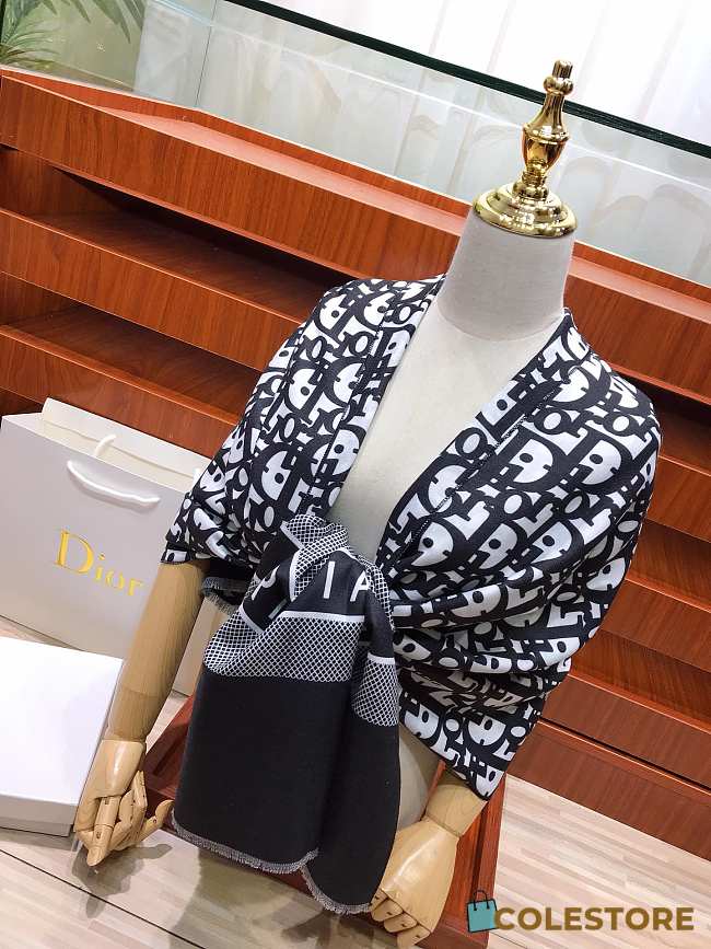 Dior Blue Oblique Scarf 91CDO  - 1