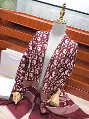 Dior Oblique Diortwin Square Scarf In Burgundy 15DOB - 2