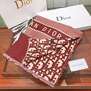 Dior Oblique Diortwin Square Scarf In Burgundy 15DOB - 3
