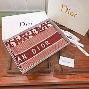 Dior Oblique Diortwin Square Scarf In Burgundy 15DOB - 5