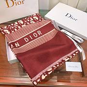 Dior Oblique Diortwin Square Scarf In Burgundy 15DOB - 4