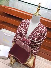 Dior Oblique Diortwin Square Scarf In Burgundy 15DOB - 6
