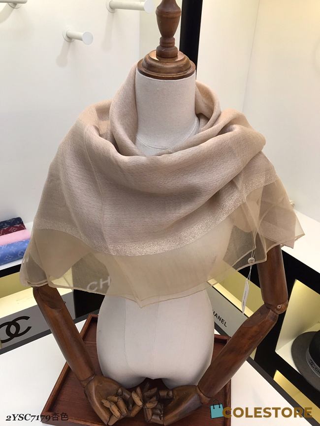 Chanel Scarf Slik In Beige - 1