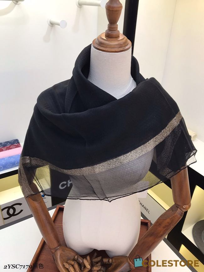 Chanel Scarf Slik In Black - 1