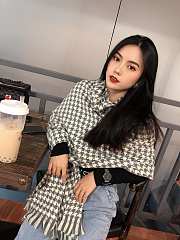 Dior Scarf In Black and White Blended Cashmere Knit - 4