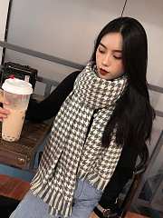 Dior Scarf In Black and White Blended Cashmere Knit - 5