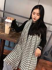 Dior Scarf In Black and White Blended Cashmere Knit - 6