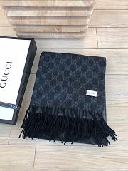 Dior Scarf In Blue&Black Blended Cashmere Knit - 1