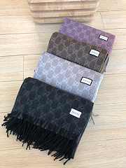 Dior Scarf In Blue&Black Blended Cashmere Knit - 2