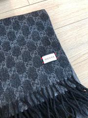 Dior Scarf In Blue&Black Blended Cashmere Knit - 4
