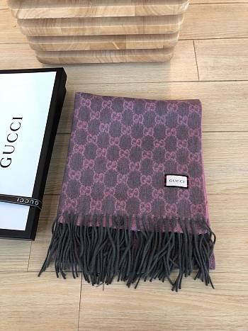 Dior Scarf In Pink&Purple Blended Cashmere Knit