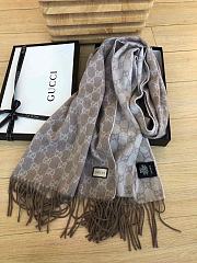 Dior Scarf In Brown&White Blended Cashmere Knit - 3