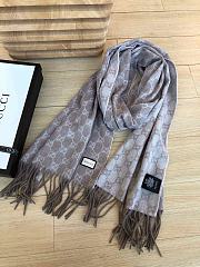 Dior Scarf In Brown&White Blended Cashmere Knit - 4