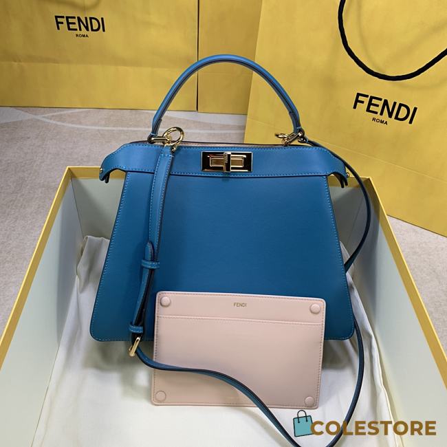 Fedi Peekaboo ISEEU East-West In Blue 8BN32 Size 33x25x12cm - 1