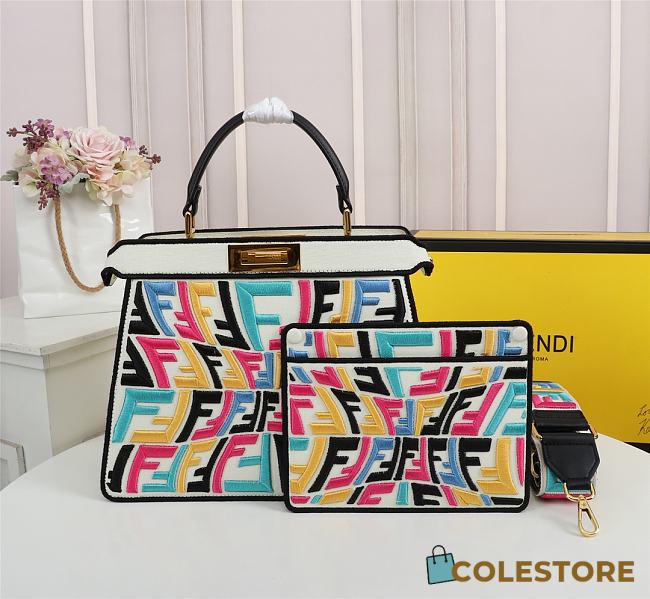 Fendi Peekaboo ISEEU Collaborate With Sarah Multicolor 7VA52 Size 33cm - 1