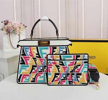 Fendi Peekaboo ISEEU Collaborate With Sarah Multicolor 7VA52 Size 33cm
