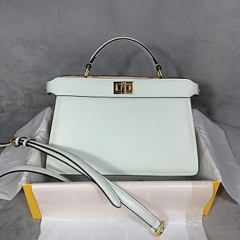 Fendi Peekaboo ISEEU In White 7VA52 Size 29x19x11.5cm