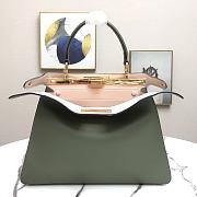 Fendi Peekaboo Medium Green Leather Bag 8BN29 Size 33.5x25.5x13cm - 2