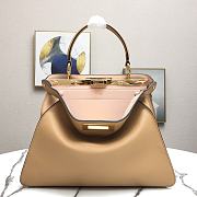 Fendi Peekaboo Medium Yellow Leather Bag 8BN29 Size 33.5x25.5x13cm - 1