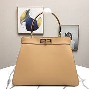 Fendi Peekaboo Medium Yellow Leather Bag 8BN29 Size 33.5x25.5x13cm - 3