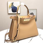 Fendi Peekaboo Medium Yellow Leather Bag 8BN29 Size 33.5x25.5x13cm - 2
