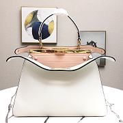 Fendi Peekaboo Medium White Leather Bag 8BN29 Size 33.5x25.5x13cm - 6