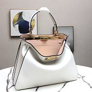 Fendi Peekaboo Medium White Leather Bag 8BN29 Size 33.5x25.5x13cm - 4
