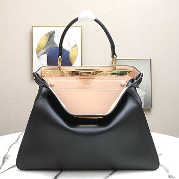 Fendi Peekaboo Medium Black Leather Bag 8BN29 Size 33.5x25.5x13cm