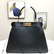 Fendi Peekaboo Medium Black Leather Bag 8BN29 Size 33.5x25.5x13cm - 4
