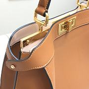 Fendi Peekaboo Medium Brown Leather Bag 8BN29 Size 33.5x25.5x13cm - 2