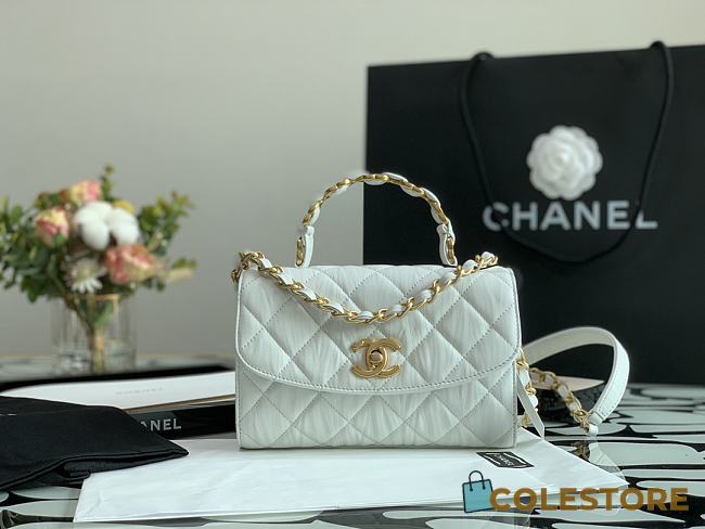 Chanel Mini CC Leather Wrapped Handle Bag AS2431 Size 20cm - 1