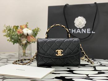 Chanel Mini CC Leather Wrapped In Black Handle Bag AS2431 Size 20cm
