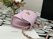Chanel Mini CC Leather Wrapped In Pink Handle Bag AS2431 Size 20cm - 5
